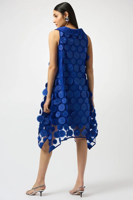 Joseph Ribkoff Black 3D Dot Mesh Trapeze Dress 251262