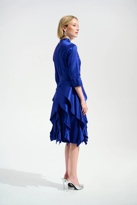 Joseph Ribkoff Royal Sapphire Belted Ruffle Skirt Dress 261741