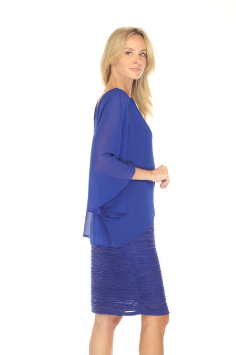 Joseph Ribkoff Chiffon Overlay Textured Sheath Dress 251720 (!!)