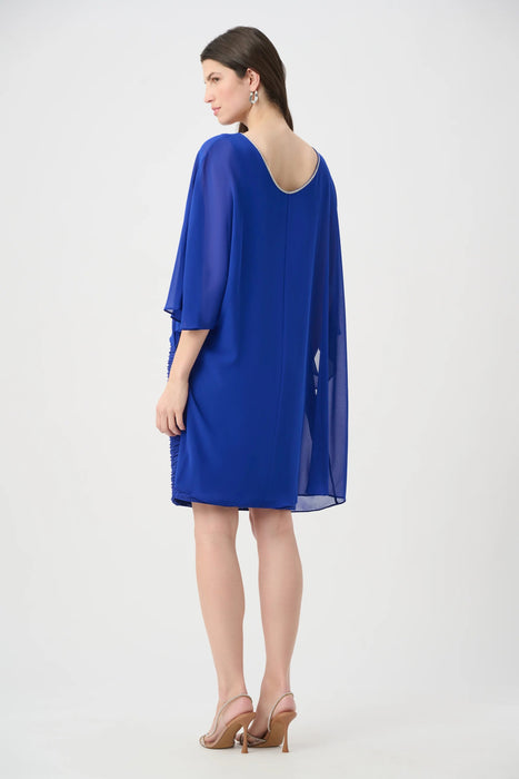 Joseph Ribkoff Chiffon Poncho Overlay Sheath Dress 261707
