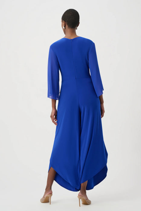 Joseph Ribkoff Chiffon Sleeves Wrap Tulip Wide Leg Jumpsuit 261783