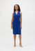 Joseph Ribkoff Style 252161 Royal Sapphire Draped Front Halter Sheath Dress
