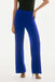 Woman wearing Joseph Ribkoff lightweight pull-on wide leg pants crafted from silky knit fabric, styled with a blouse for office wear, travel, business casual outfits, or evening occasions.