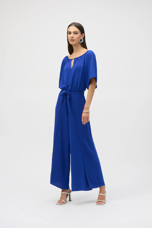 Joseph Ribkoff Style 252170 Royal Sapphire Off-Shoulder Belted Wide Leg Jumpsuit