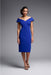 Joseph Ribkoff Style 231756 Royal Sapphire Off-Shoulder Fitted Cocktail Dress