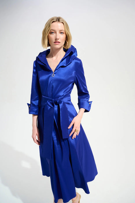 Joseph Ribkoff Pleated Taffeta Midi Fit and Flare Dress 261719