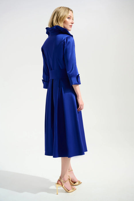Joseph Ribkoff Pleated Taffeta Midi Fit and Flare Dress 261719
