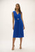 Joseph Ribkoff Style 252717 Royal Sapphire V-Neck Ruched Sleeveless A-Line Dress