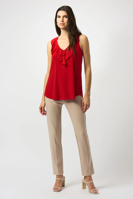 Joseph Ribkoff Ruffled V-Neck Sleeveless Tunic Top 251287