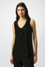 Joseph Ribkoff 251287 Black Ruffled V-Neck Sleeveless Tunic Top