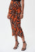 Joseph Ribkoff Style 232078 Rust/Multi Leaf Print Faux Wrap Midi Skirt