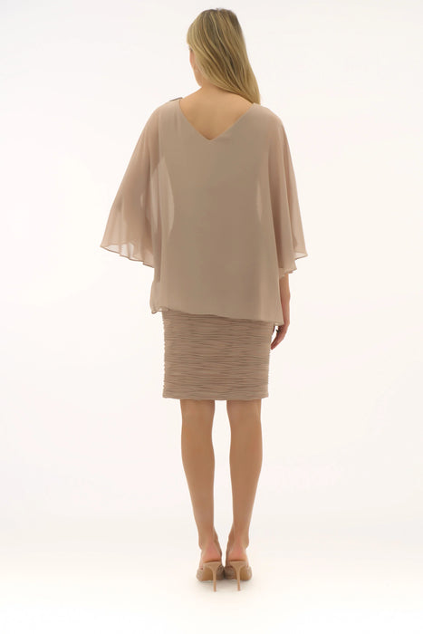 Joseph Ribkoff Chiffon Overlay Textured Sheath Dress 251720 (!!)