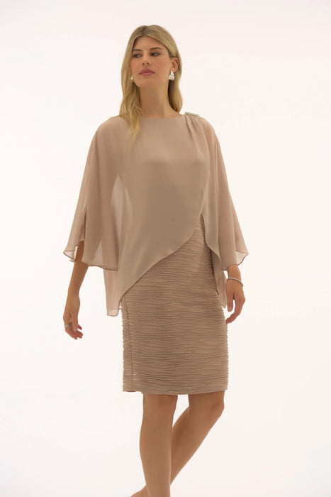 Joseph Ribkoff Chiffon Overlay Textured Sheath Dress 251720 (!!)