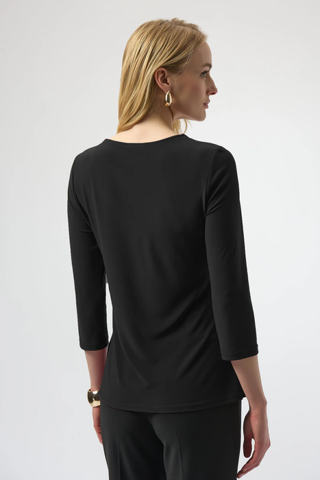 Joseph Ribkoff Scoop Neck 3/4 Sleeves Asymmetrical Top 254132
