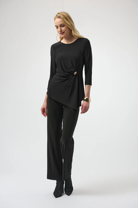 Joseph Ribkoff Scoop Neck 3/4 Sleeves Asymmetrical Top 254132