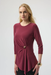 Joseph Ribkoff 254132 Merlot Scoop Neck 3/4 Sleeves Asymmetrical Top