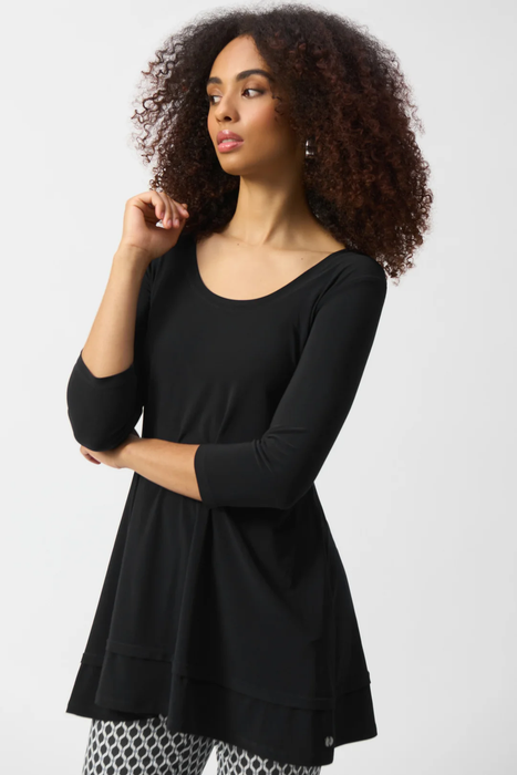 Joseph Ribkoff 251969 Black Scoop Neck 3/4 Sleeves Tunic Top