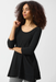 Joseph Ribkoff 251969 Black Scoop Neck 3/4 Sleeves Tunic Top