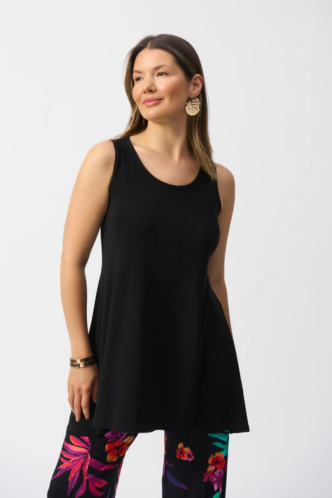Joseph Ribkoff 251971 Black Scoop Neck Sleeveless Flared Tunic Top