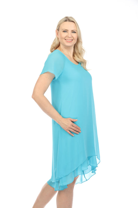 Asymmetric Chiffon Layered Trapeze Dress | Joseph Ribkoff AfterRetail Asymmetric Chiffon Layered Trapeze Dress | Joseph Ribkoff AfterRetail