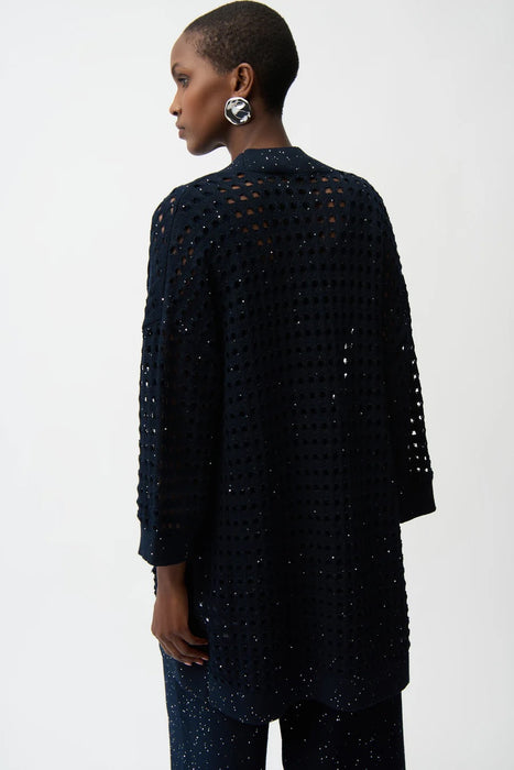 Joseph Ribkoff Sequined Open Front 3/4 Sleeves Cardigan 261926