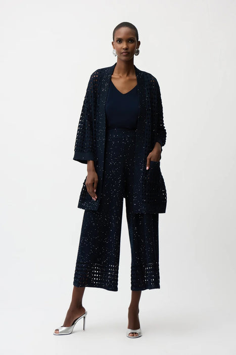 Joseph Ribkoff Sequined Open Front 3/4 Sleeves Cardigan 261926