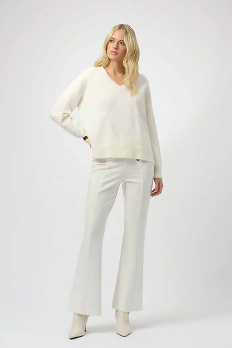 Joseph Ribkoff Sequined V-Neck Pullover Sweater 254949