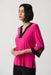 Joseph Ribkoff Style 234083 Shocking Pink/Black Contrast Trim 3/4 Sleeve Top