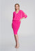 Joseph Ribkoff Style 242728 Shocking Pink Embellished Slit Sleeve Blouson Sheath Dress