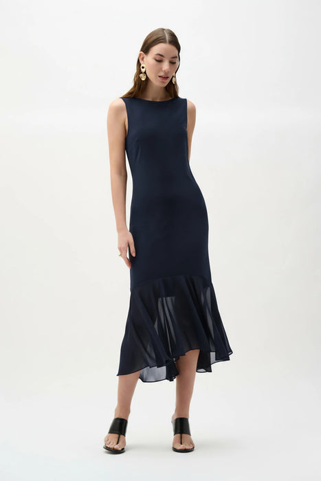 Joseph Ribkoff Chiffon Flounce Hem Midi Dress 262035