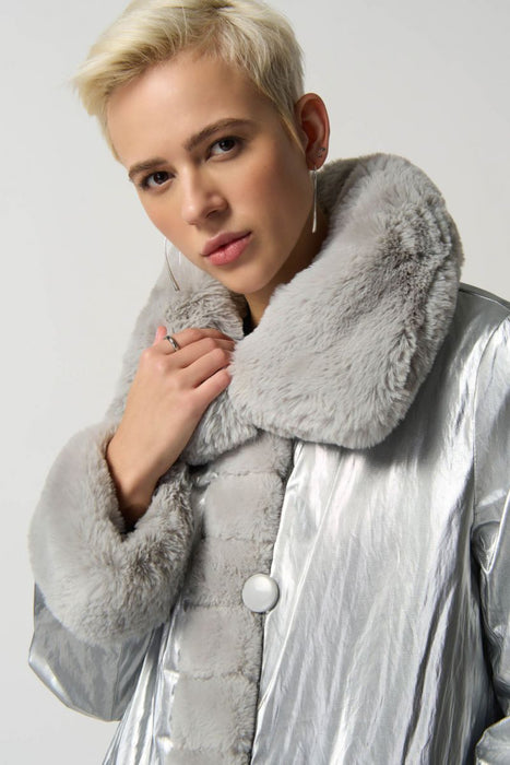 Joseph Ribkoff Faux Fur Reversible Puffer Coat 233900