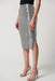 Joseph Ribkoff Style 234259 Silver Grey/Silver Sequined Side Slit Pencil Skirt