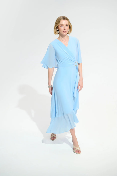 Joseph Ribkoff Cape Sleeves High Low Wrap Dress 261714
