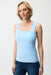 Woman wearing Joseph Ribkoff square neck cami top for elegant office outfit