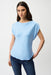 Joseph Ribkoff 261152 Sky Blue Cowl Neck Short Sleeve Fitted Top 