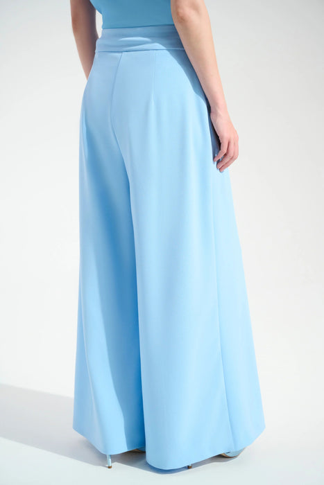 Joseph Ribkoff Sky Blue High Waist Pleated Wide Leg Pants 261753