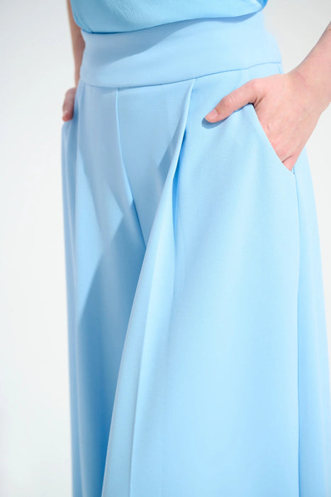 Joseph Ribkoff Sky Blue High Waist Pleated Wide Leg Pants 261753