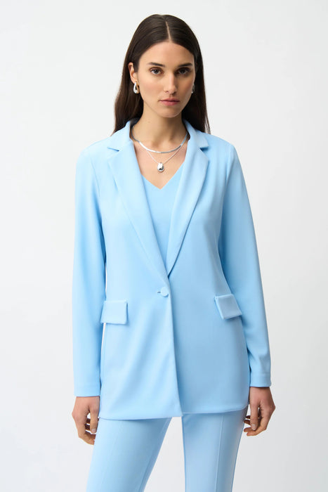 Joseph Ribkoff Sky Blue Long Sleeves Straight Blazer 231064S26