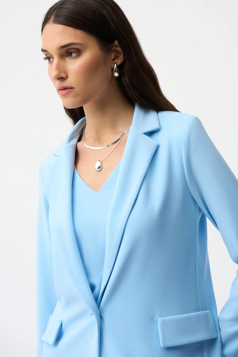 Joseph Ribkoff Sky Blue Long Sleeves Straight Blazer 231064S26