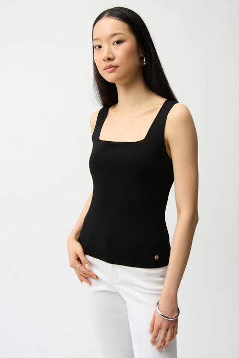 Joseph Ribkoff 261923 Black Square Neck Sleeveless Camisole Top