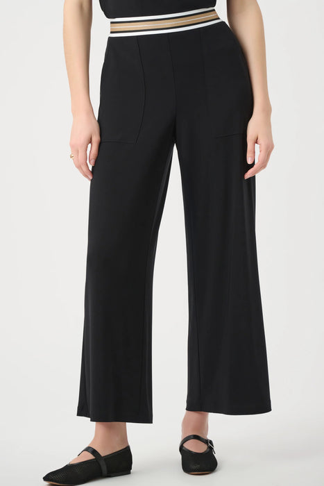 Joseph Ribkoff Stripe Waistband Wide Leg Pull-On Pants 261165