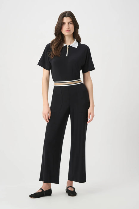 Joseph Ribkoff Stripe Waistband Wide Leg Pull-On Pants 261165