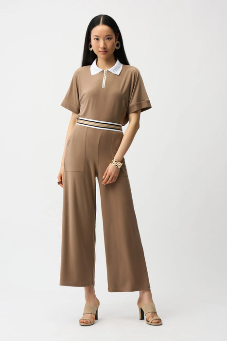 Joseph Ribkoff Stripe Waistband Wide Leg Pull-On Pants 261165