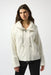 Joseph Ribkoff 253905 Winter White Sweater Knit Fur Trim Long Sleeve Jacket