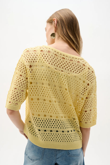 Joseph Ribkoff Open Knit Short Sleeves Cardigan 262955