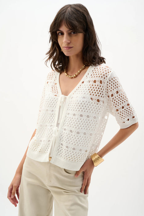 Joseph Ribkoff Open Knit Short Sleeves Cardigan 262955