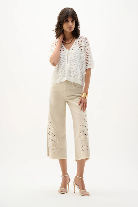 Joseph Ribkoff Open Knit Short Sleeves Cardigan 262955