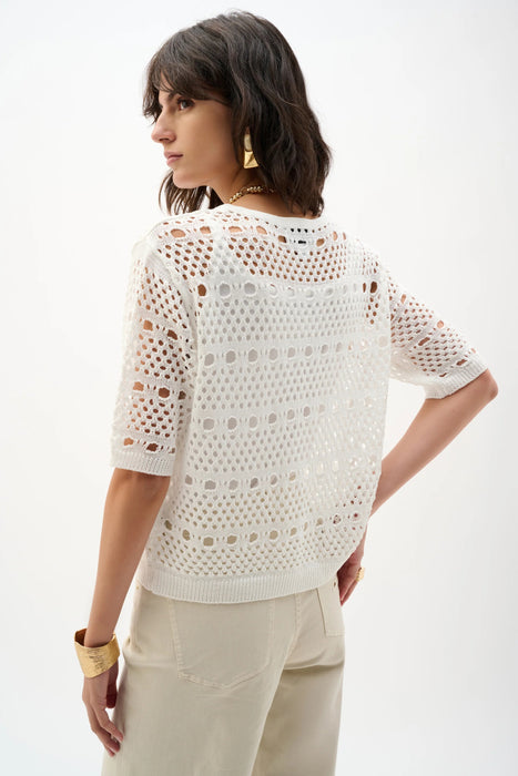 Joseph Ribkoff Open Knit Short Sleeves Cardigan 262955