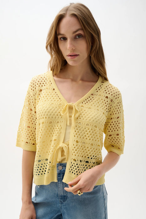 Joseph Ribkoff Open Knit Short Sleeves Cardigan 262955