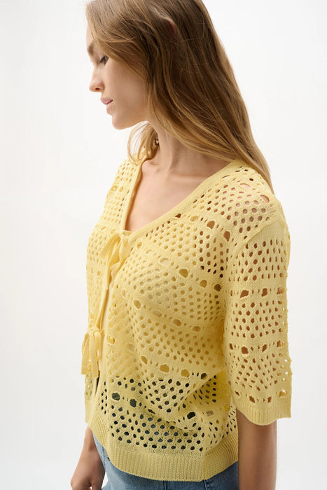 Joseph Ribkoff Open Knit Short Sleeves Cardigan 262955